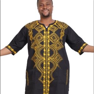 African Embroidered Black panther Shirt